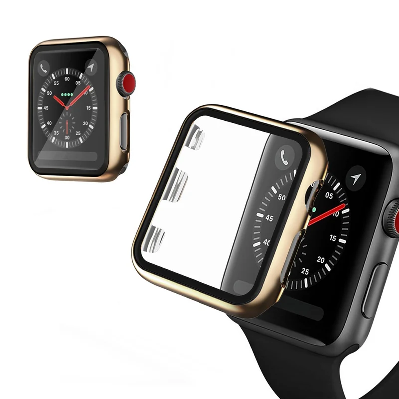 Absolut Schön Apple Watch Series 1-3 42mm Hülle mit Displayschutz in Gehärtetes Glas