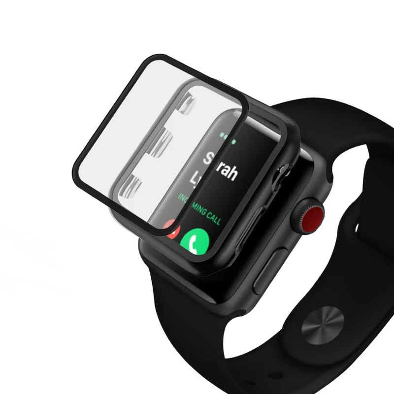 Absolut Schön Apple Watch Series 1-3 42mm Hülle mit Displayschutz in Gehärtetes Glas