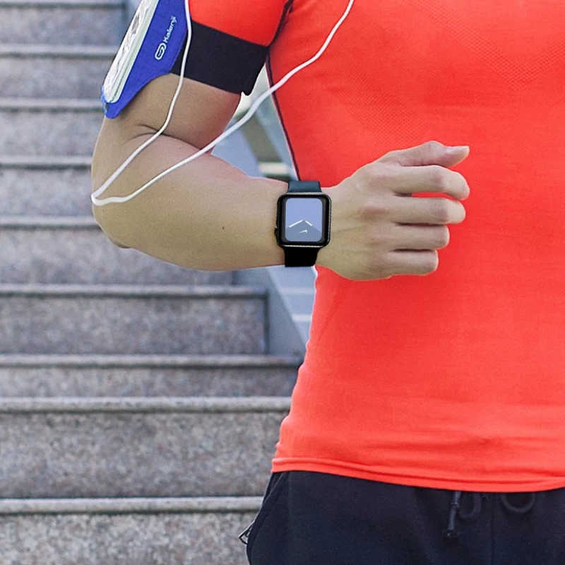 Absolut Schön Apple Watch Series 1-3 42mm Hülle mit Displayschutz in Gehärtetes Glas