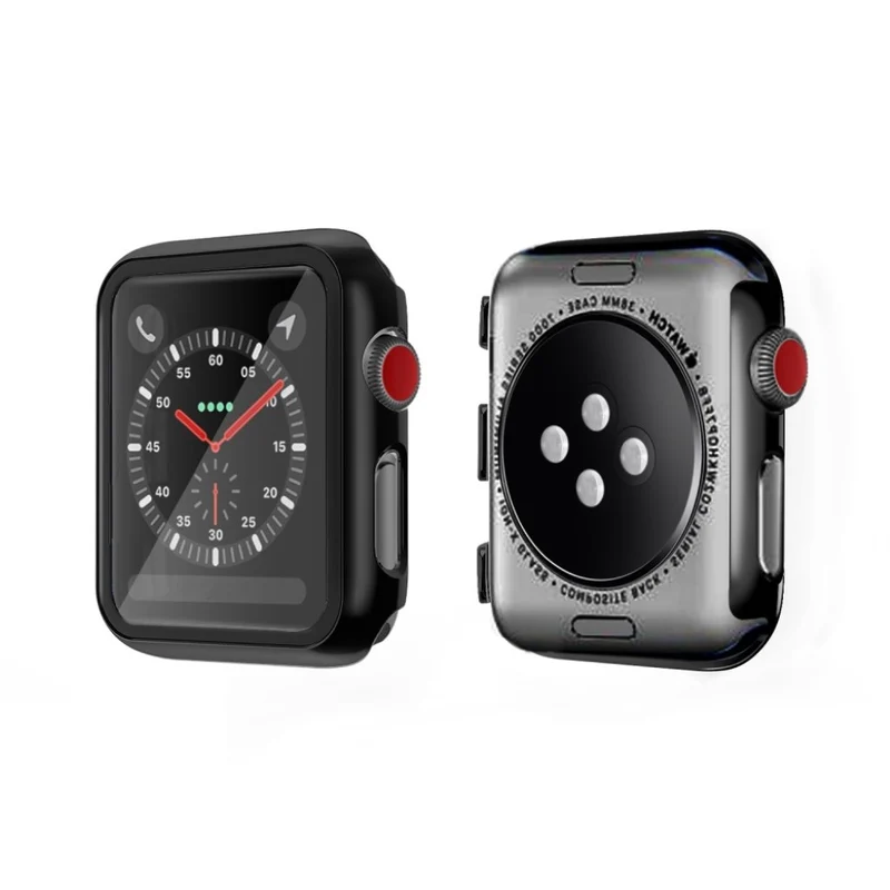 Absolut Schön Apple Watch Series 1-3 42mm Hülle mit Displayschutz in Gehärtetes Glas