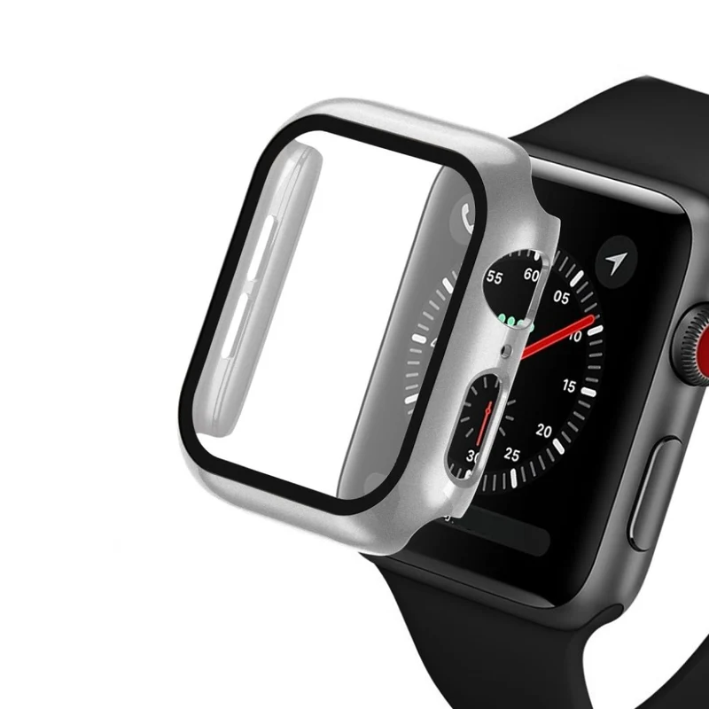 Absolut Schön Apple Watch Series 1-3 42mm Hülle mit Displayschutz in Gehärtetes Glas