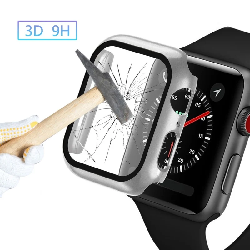Absolut Schön Apple Watch Series 1-3 42mm Hülle mit Displayschutz in Gehärtetes Glas