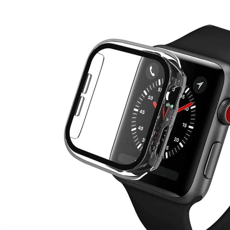 Absolut Schön Apple Watch Series 1-3 42mm Hülle mit Displayschutz in Gehärtetes Glas