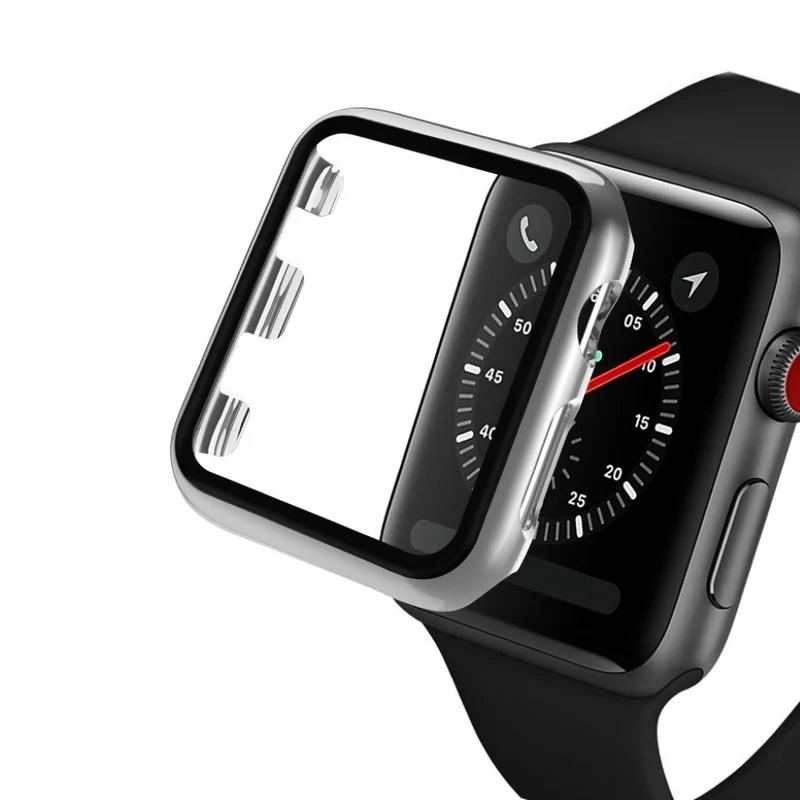 Absolut Schön Apple Watch Series 1-3 42mm Hülle mit Displayschutz in Gehärtetes Glas