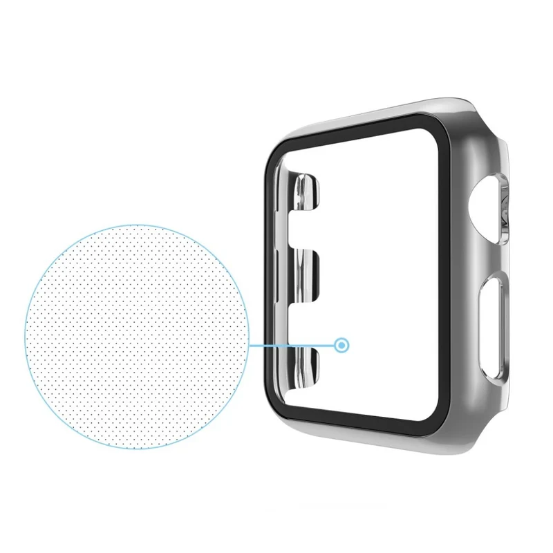 Absolut Schön Apple Watch Series 1-3 42mm Hülle mit Displayschutz in Gehärtetes Glas