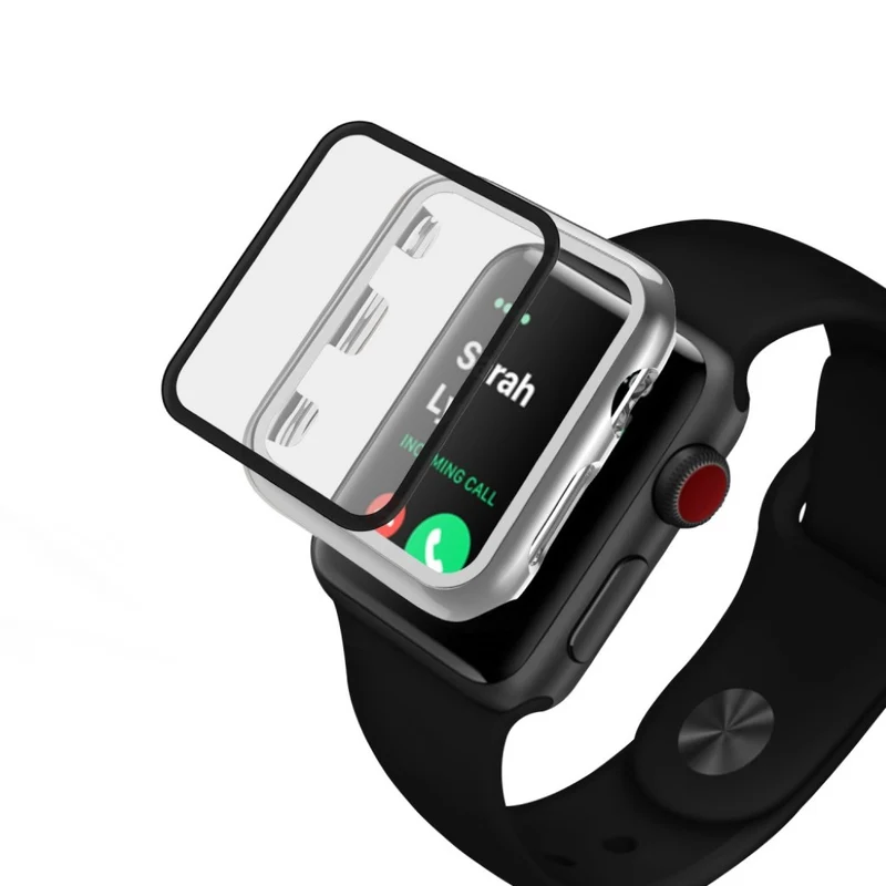 Absolut Schön Apple Watch Series 1-3 42mm Hülle mit Displayschutz in Gehärtetes Glas