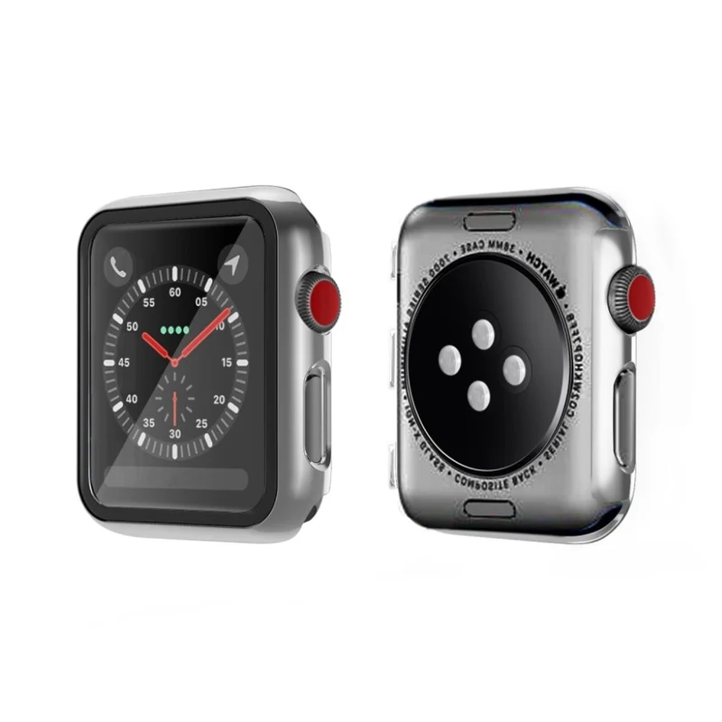 Absolut Schön Apple Watch Series 1-3 42mm Hülle mit Displayschutz in Gehärtetes Glas