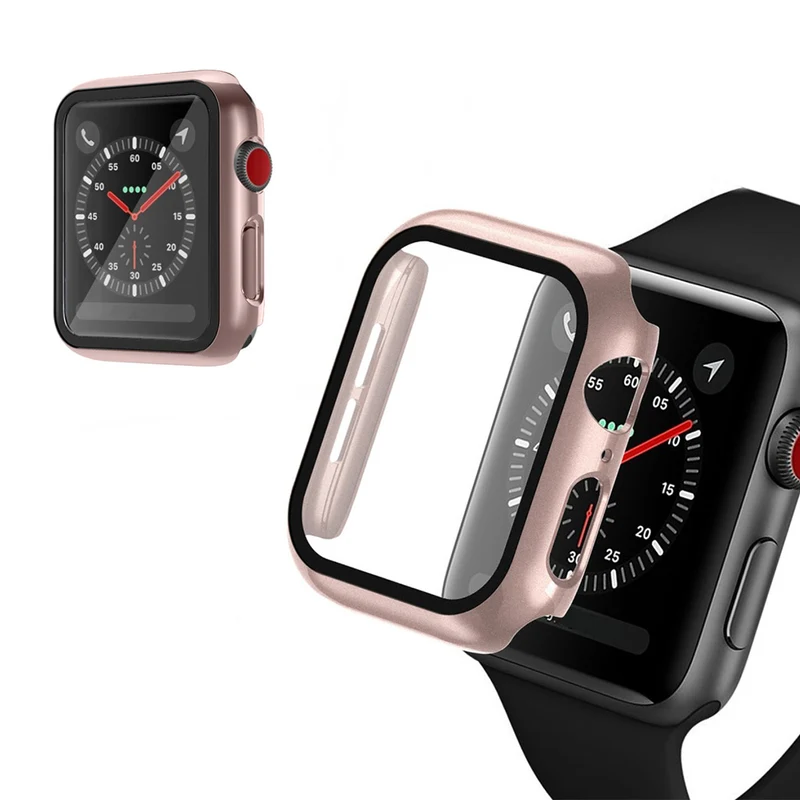 Absolut Schön Apple Watch Series 1-3 42mm Hülle mit Displayschutz in Gehärtetes Glas