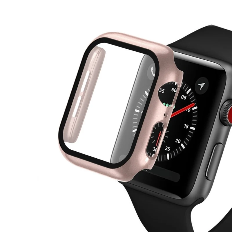 Absolut Schön Apple Watch Series 1-3 42mm Hülle mit Displayschutz in Gehärtetes Glas