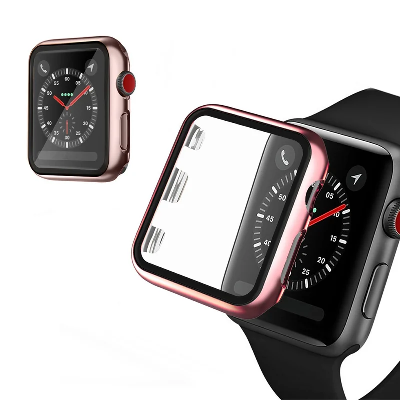 Absolut Schön Apple Watch Series 1-3 42mm Hülle mit Displayschutz in Gehärtetes Glas