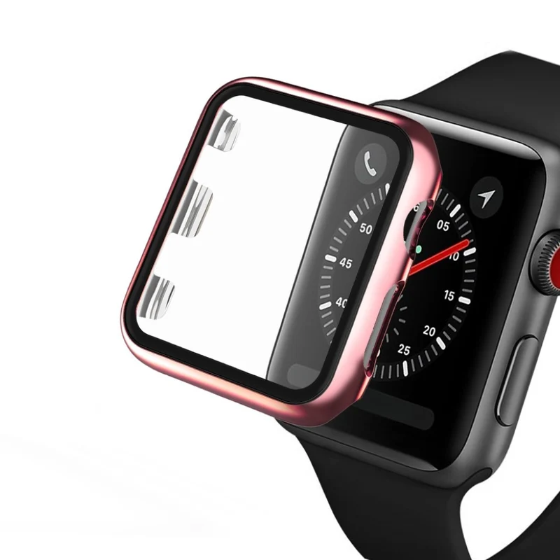 Absolut Schön Apple Watch Series 1-3 42mm Hülle mit Displayschutz in Gehärtetes Glas