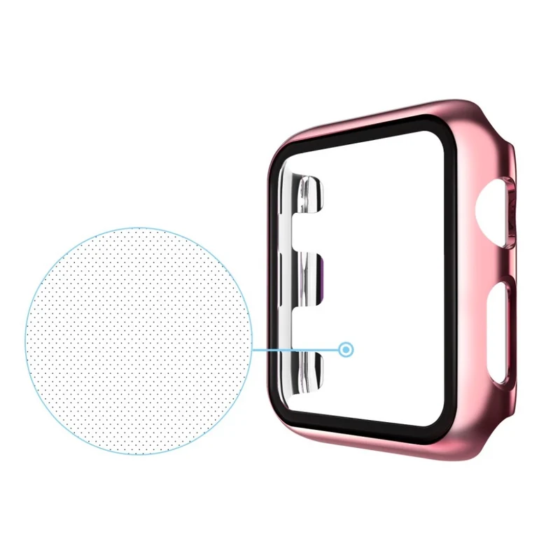 Absolut Schön Apple Watch Series 1-3 42mm Hülle mit Displayschutz in Gehärtetes Glas
