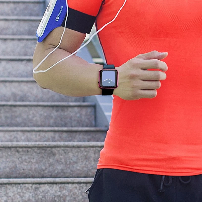 Absolut Schön Apple Watch Series 1-3 42mm Hülle mit Displayschutz in Gehärtetes Glas