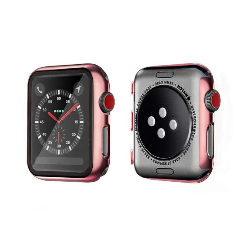 Absolut Schön Apple Watch Series 1-3 42mm Hülle mit Displayschutz in Gehärtetes Glas