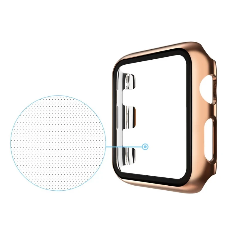 Absolut Schön Apple Watch Series 1-3 42mm Hülle mit Displayschutz in Gehärtetes Glas
