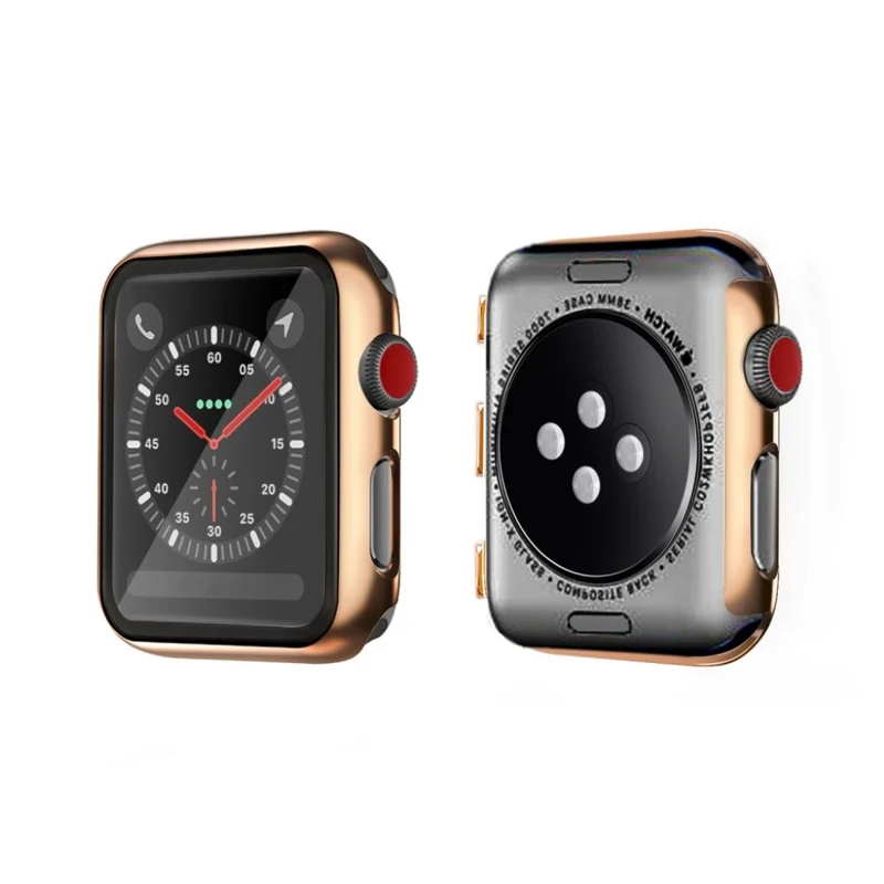 Absolut Schön Apple Watch Series 1-3 42mm Hülle mit Displayschutz in Gehärtetes Glas