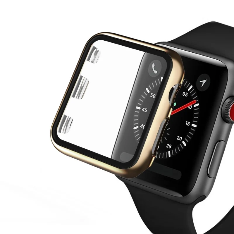 Absolut Schön Apple Watch Series 1-3 42mm Hülle mit Displayschutz in Gehärtetes Glas