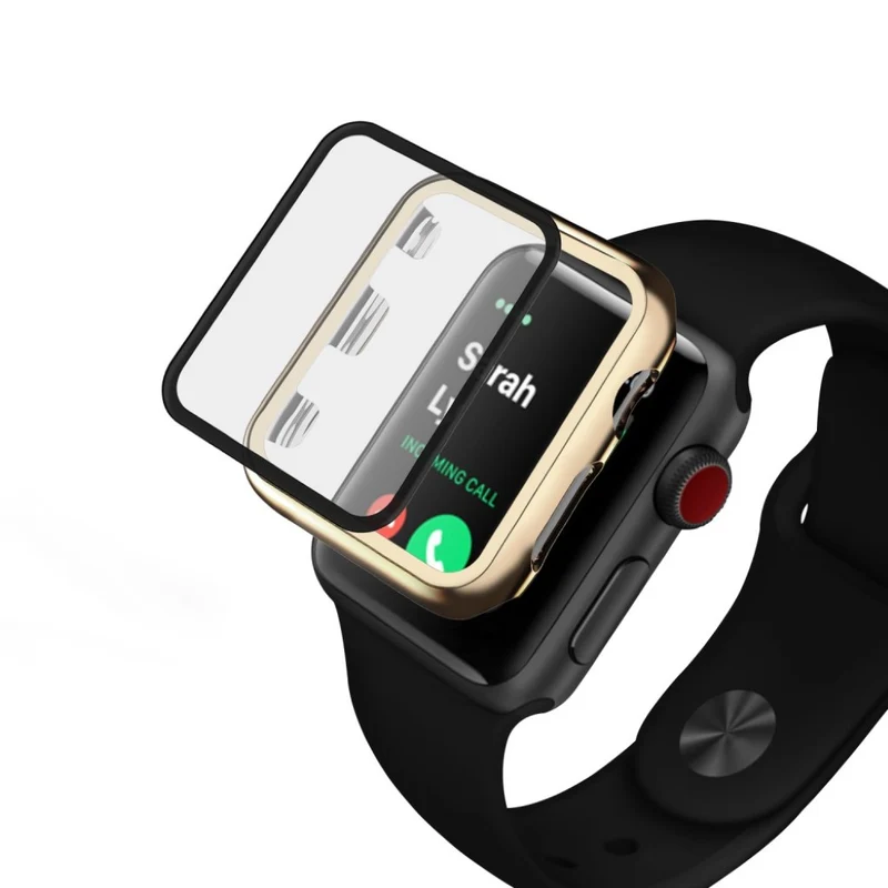 Absolut Schön Apple Watch Series 1-3 42mm Hülle mit Displayschutz in Gehärtetes Glas