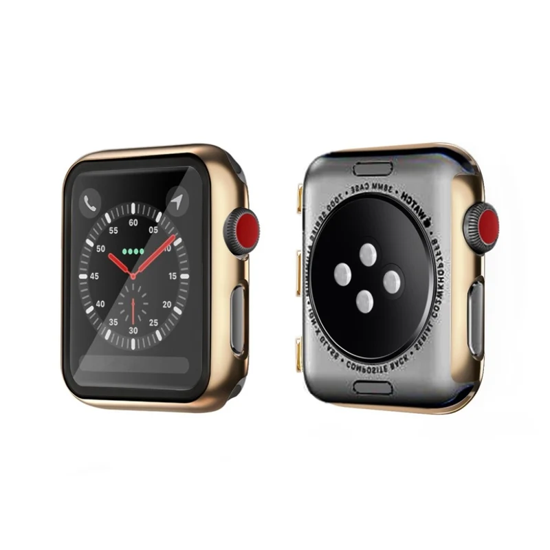 Absolut Schön Apple Watch Series 1-3 42mm Hülle mit Displayschutz in Gehärtetes Glas