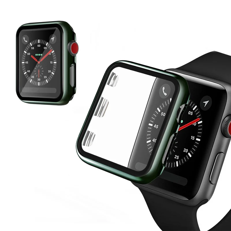 Absolut Schön Apple Watch Series 1-3 42mm Hülle mit Displayschutz in Gehärtetes Glas