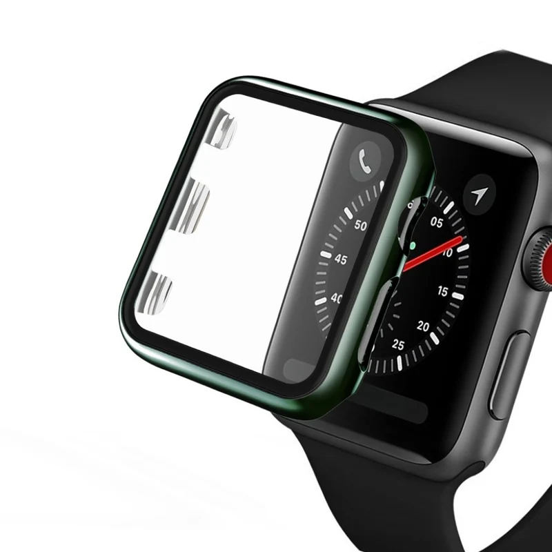 Absolut Schön Apple Watch Series 1-3 42mm Hülle mit Displayschutz in Gehärtetes Glas