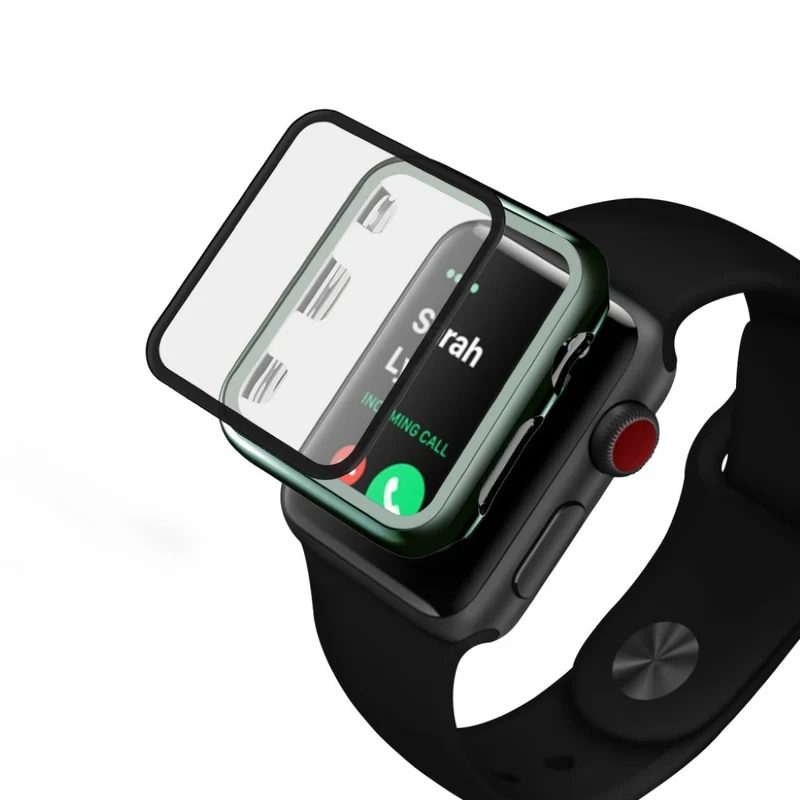 Absolut Schön Apple Watch Series 1-3 42mm Hülle mit Displayschutz in Gehärtetes Glas