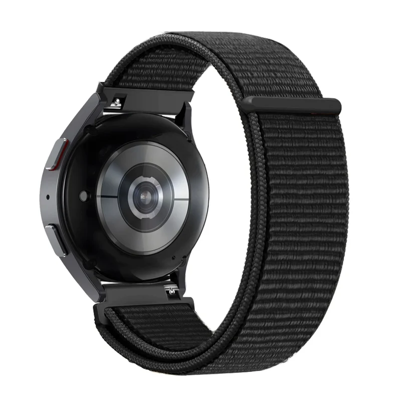 Bandz Oppo Watch S Nylon Loop Armband (Schwarz)