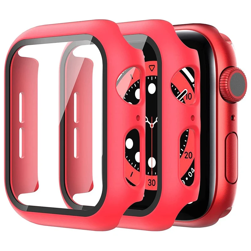 Absolut Stylisch Apple Watch Series 7 45mm Hülle mit Displayschutz in Plastik und Gehärtetes Glas