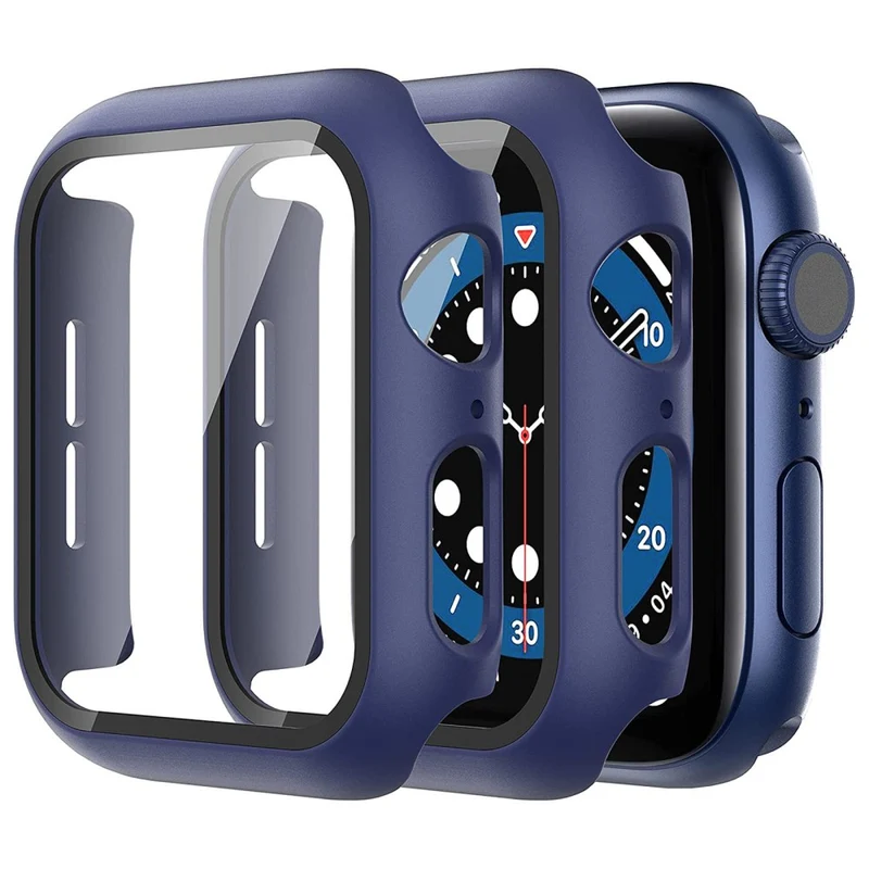 Absolut Stylisch Apple Watch Series 7 45mm Hülle mit Displayschutz in Plastik und Gehärtetes Glas