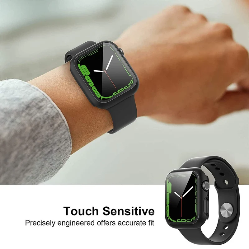 Absolut Stylisch Apple Watch Series 7 45mm Hülle mit Displayschutz in Plastik und Gehärtetes Glas