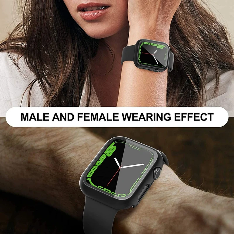 Absolut Stylisch Apple Watch Series 7 45mm Hülle mit Displayschutz in Plastik und Gehärtetes Glas