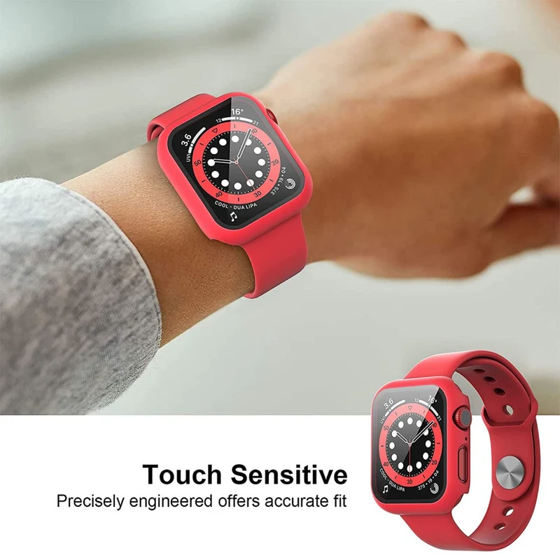 Absolut Stylisch Apple Watch Series 7 45mm Hülle mit Displayschutz in Plastik und Gehärtetes Glas