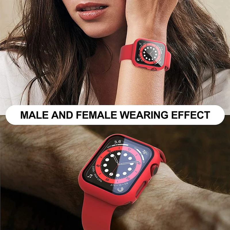 Absolut Stylisch Apple Watch Series 7 45mm Hülle mit Displayschutz in Plastik und Gehärtetes Glas
