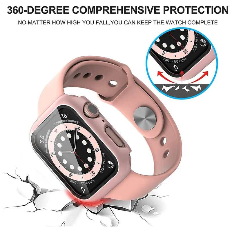 Absolut Stylisch Apple Watch Series 7 45mm Hülle mit Displayschutz in Plastik und Gehärtetes Glas