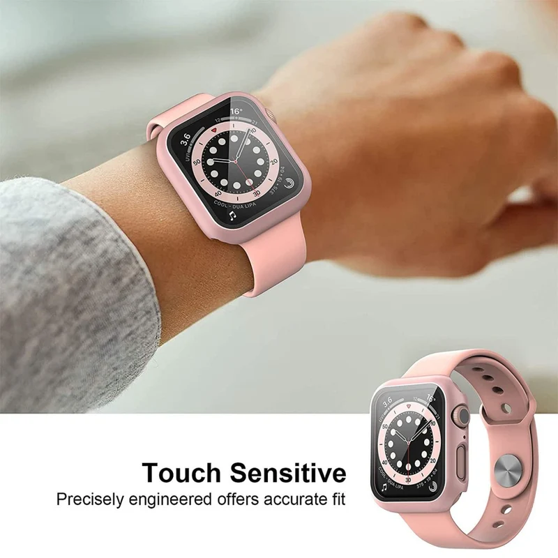 Absolut Stylisch Apple Watch Series 7 45mm Hülle mit Displayschutz in Plastik und Gehärtetes Glas