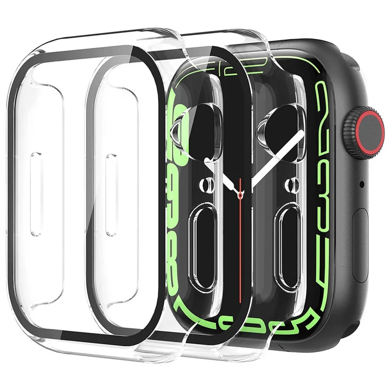 Mega Stylisch Apple Watch Series 7 41mm Hülle mit Displayschutz in Plastik und Gehärtetes Glas