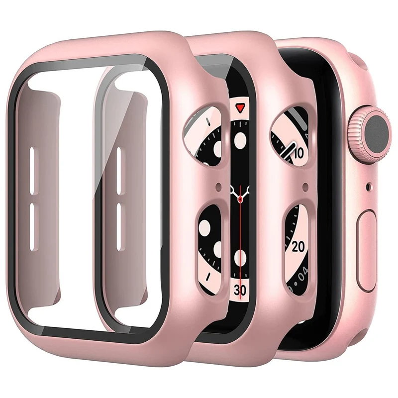 Mega Stylisch Apple Watch Series 7 41mm Hülle mit Displayschutz in Plastik und Gehärtetes Glas