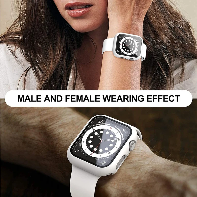 Mega Stylisch Apple Watch Series 7 41mm Hülle mit Displayschutz in Plastik und Gehärtetes Glas