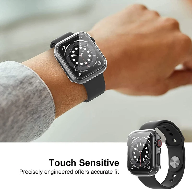 Mega Stylisch Apple Watch Series 7 41mm Hülle mit Displayschutz in Plastik und Gehärtetes Glas