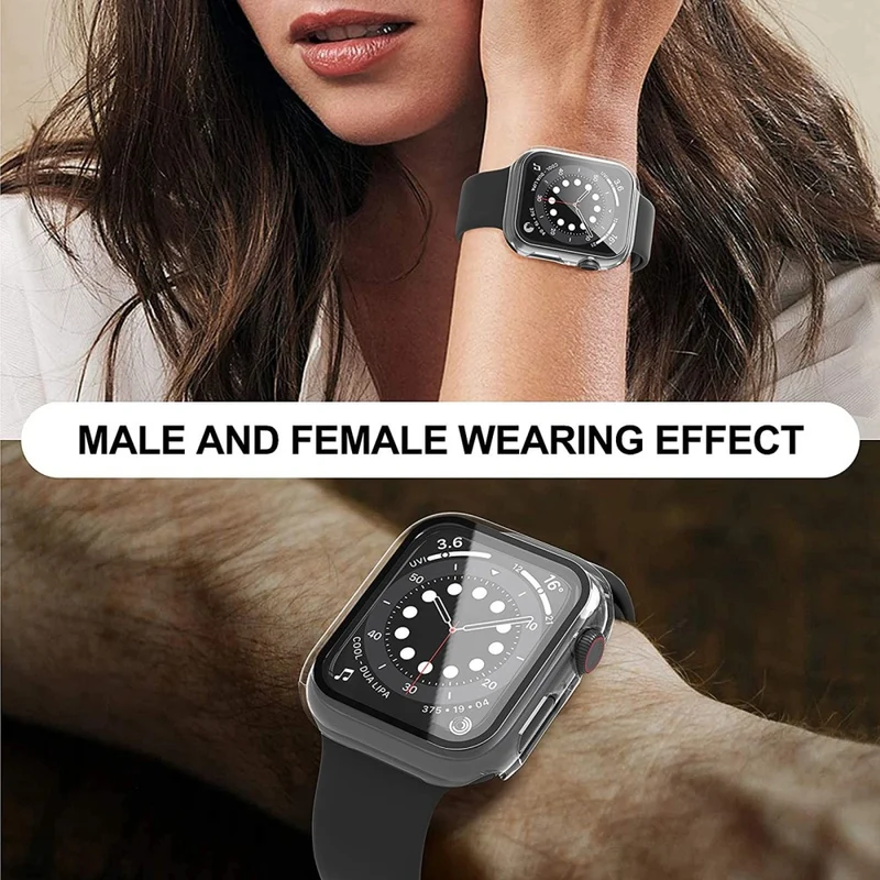 Mega Stylisch Apple Watch Series 7 41mm Hülle mit Displayschutz in Plastik und Gehärtetes Glas
