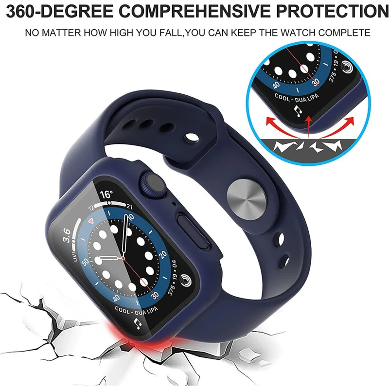 Mega Stylisch Apple Watch Series 7 41mm Hülle mit Displayschutz in Plastik und Gehärtetes Glas