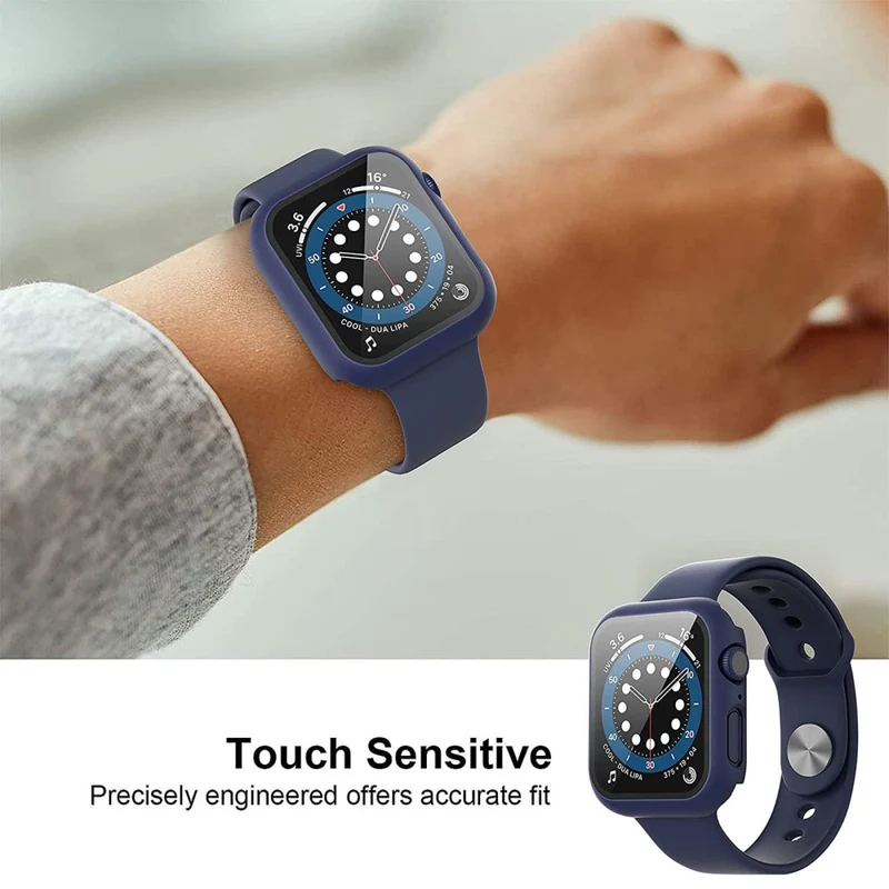 Mega Stylisch Apple Watch Series 7 41mm Hülle mit Displayschutz in Plastik und Gehärtetes Glas