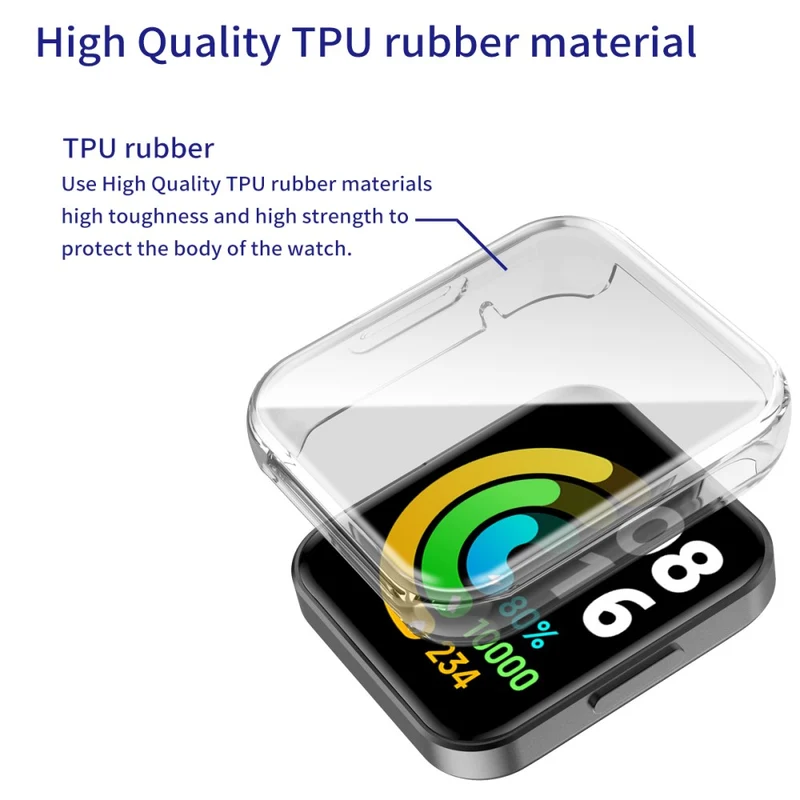 Absolut Stylisch Xiaomi Redmi Watch 2 Hülle mit Displayschutz in Silikon / TPU