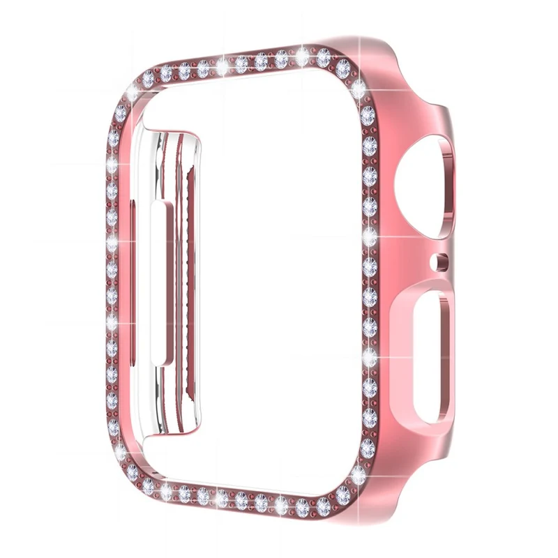 Unglaublich Stylisch Apple Watch Series 7 41mm Hülle mit Displayschutz in Plastik und Strass