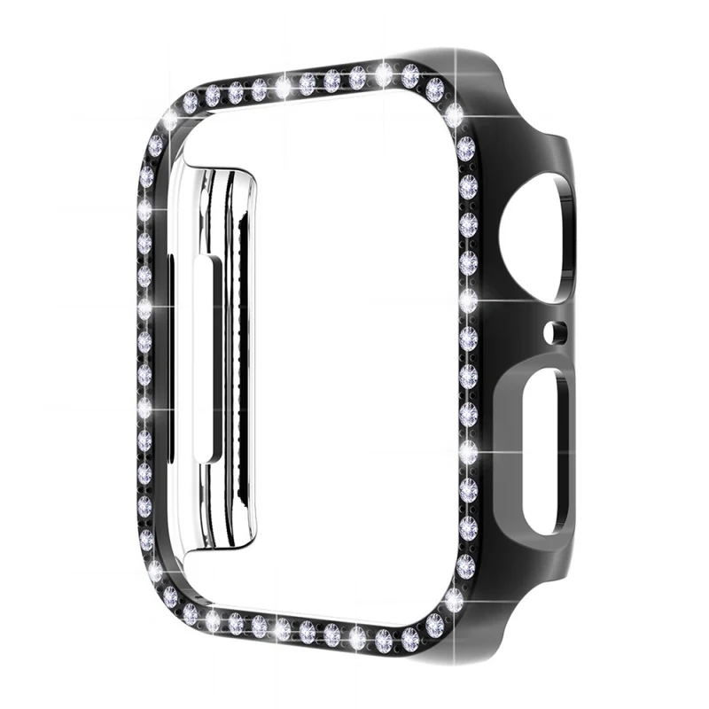 Unglaublich Stylisch Apple Watch Series 7 41mm Hülle mit Displayschutz in Plastik und Strass