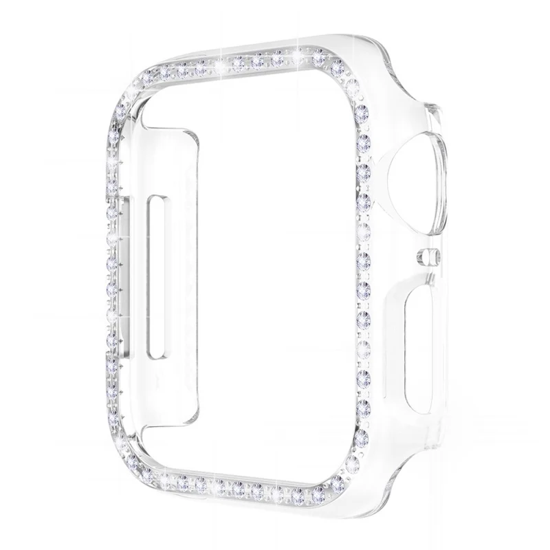 Unglaublich Stylisch Apple Watch Series 7 41mm Hülle mit Displayschutz in Plastik und Strass