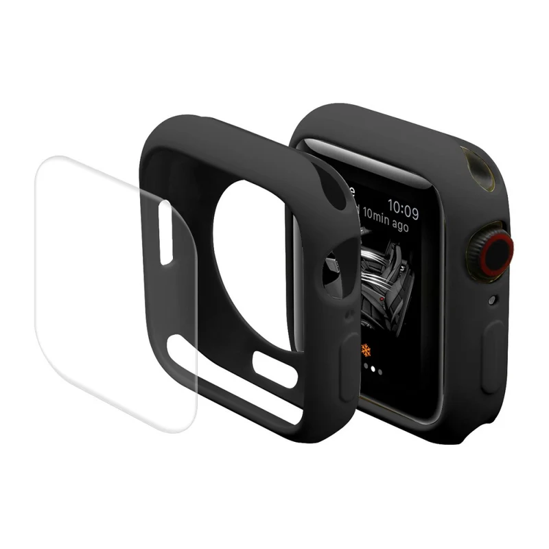Schön Apple Watch Series 7 41mm Hülle mit Displayschutz in Silikon / TPU