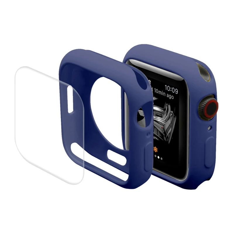 Auffallend Stilvoll Apple Watch Series 7 45mm Hülle mit Displayschutz in Silikon / TPU