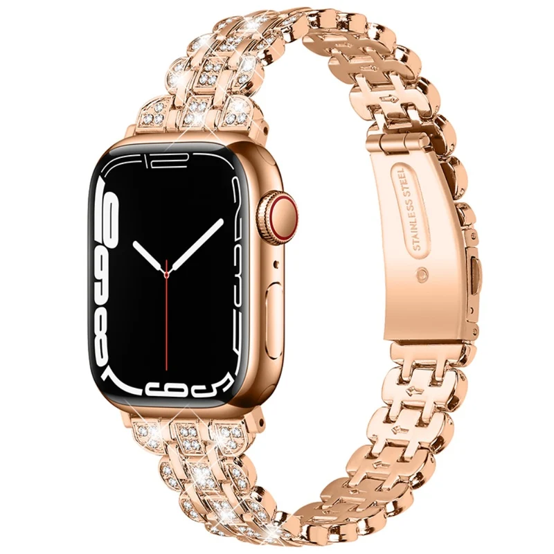 Auffallend schön Universell Apple Metall und Strass armband