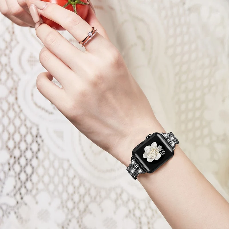 Auffallend schön Universell Apple Metall und Strass armband